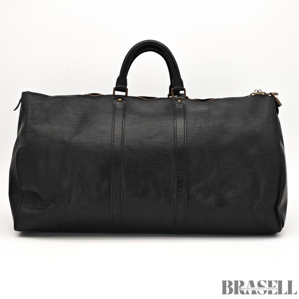 Louis Vuitton Epi Keepall 55 Boston Bag M59152 Black Large Travel Unisex