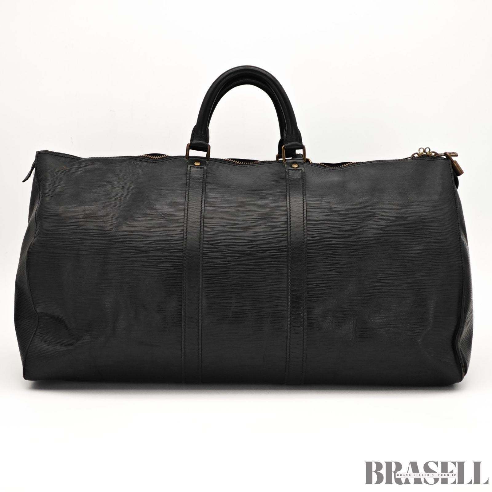 Louis Vuitton Epi Keepall 55 Boston Bag M59152 Black Large Travel Unisex