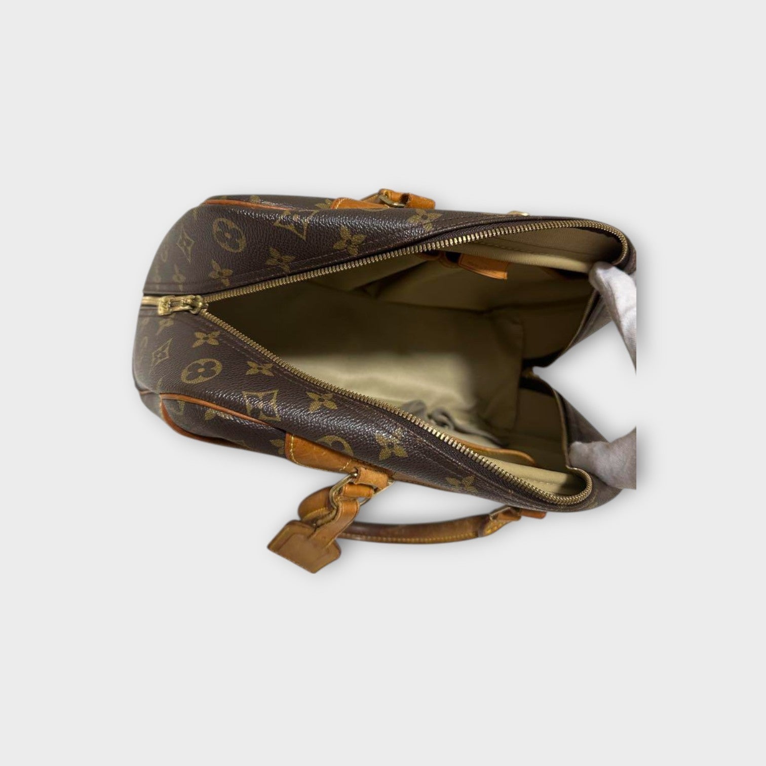 Louis Vuitton M47270 Bowling Vanity Deauville Brown PVC Leather Boston Bag 【B】