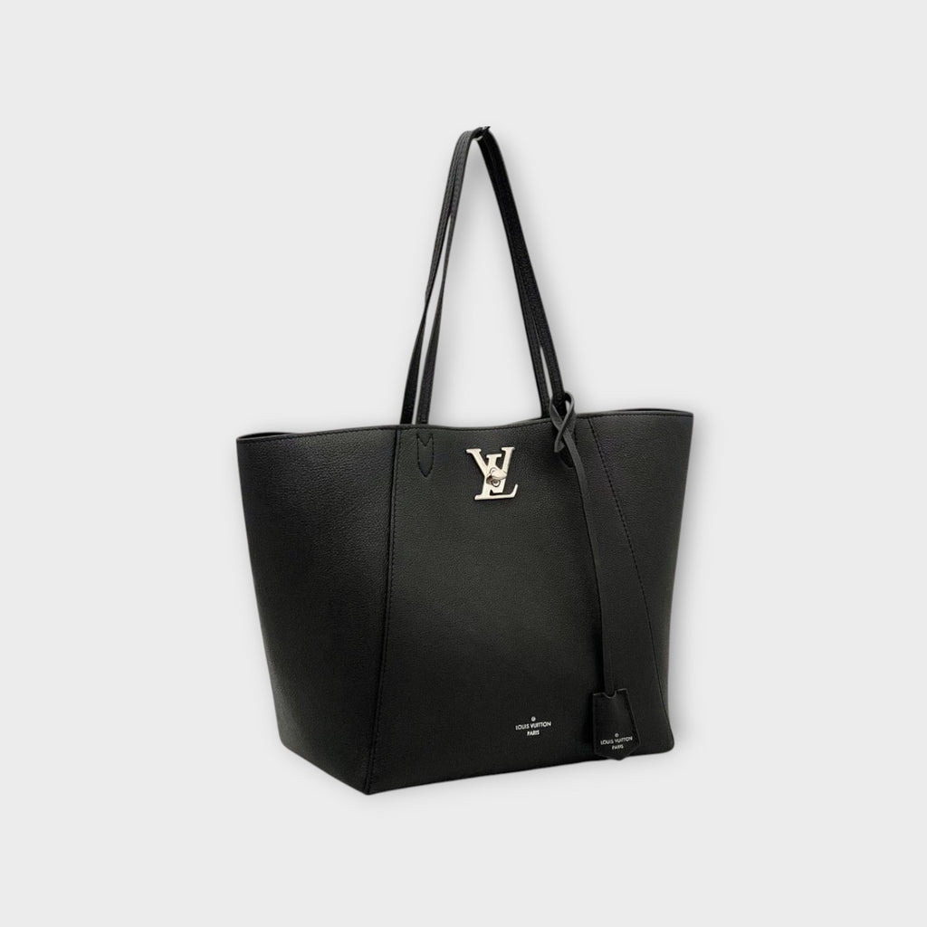 Louis Vuitton Lockme Cabas Tote Bag M42291 Black Leather Turn Lock 【A】