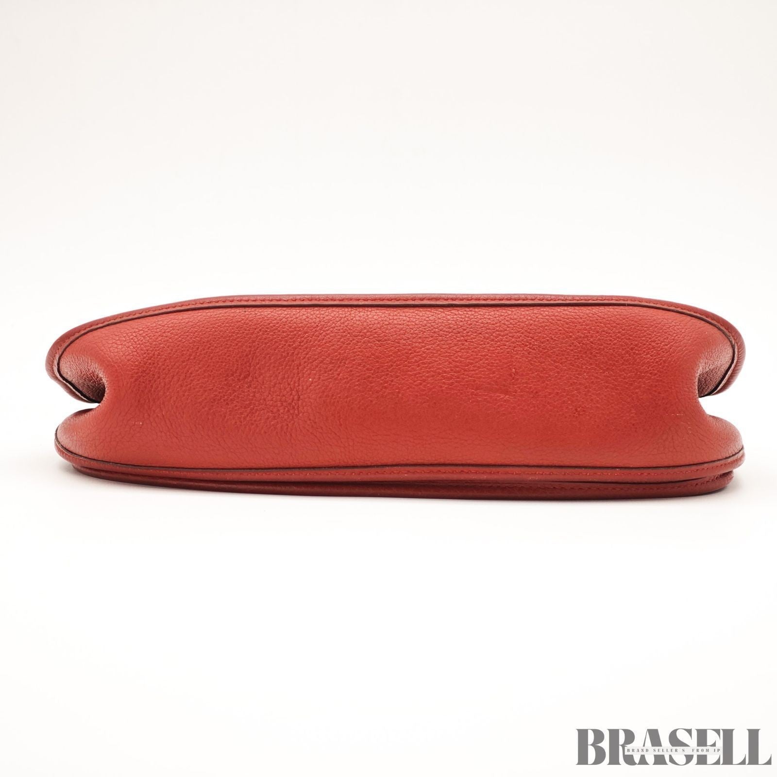 HERMES Evelyne II Shoulder Bag Brown Clemence Leather with Strap