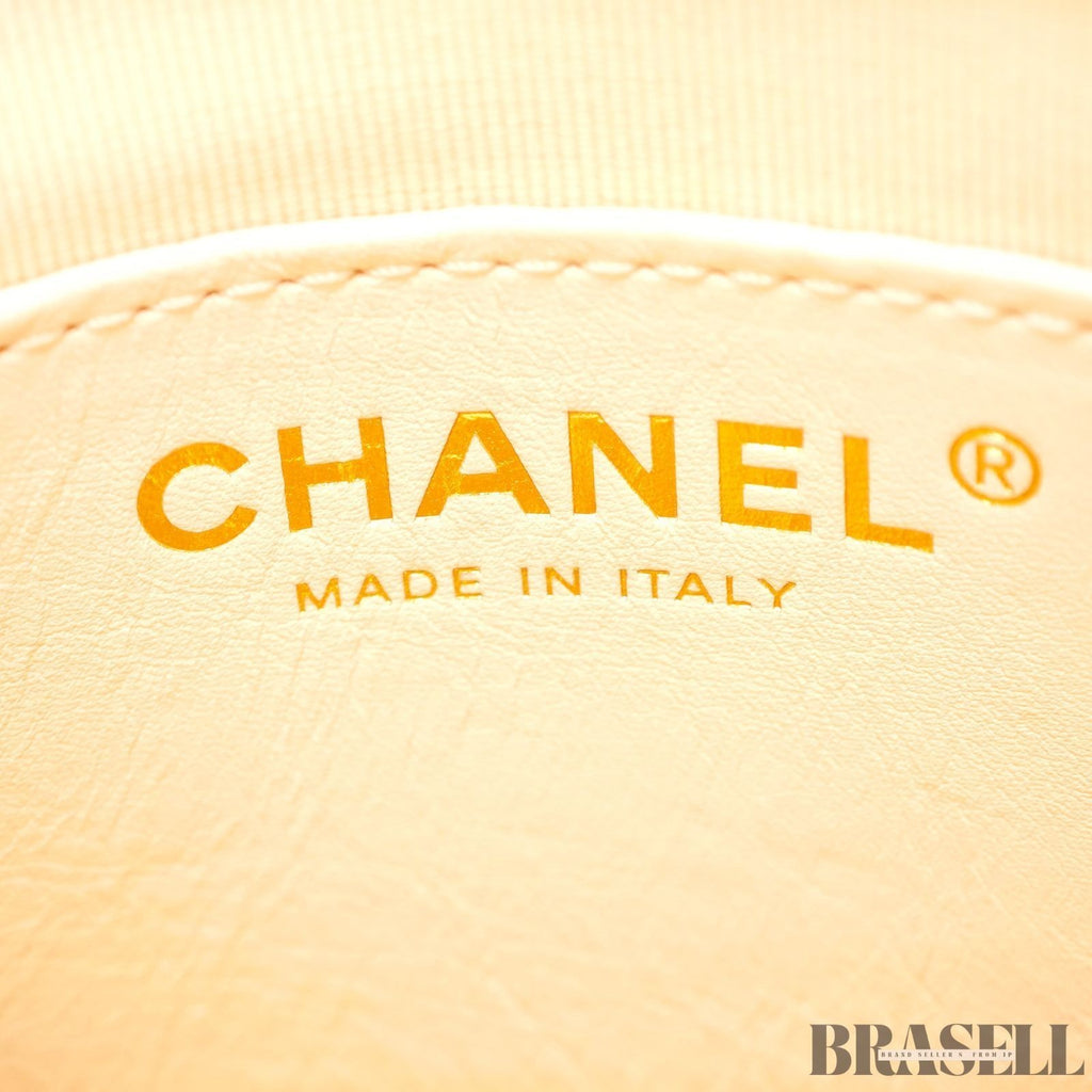 Zaino Chanel Matelassé Catena Bianco Zaino Borsa Oro Ferramenta Donna