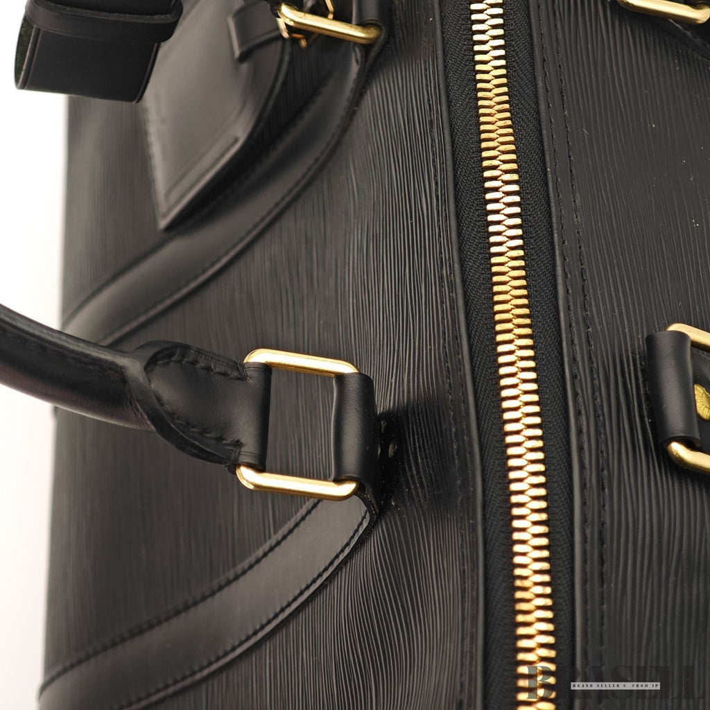 Louis Vuitton Epi Keepall 50 M42962 Boston Bag Travel Black Unisex w/Padlock Key