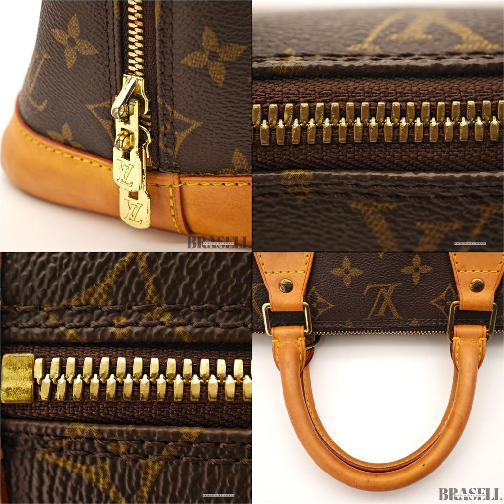 Louis Vuitton Alma PM M51130 Monogram Bag Handbag Coated Canvas Brown