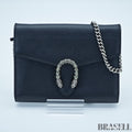 GUCCI Dionysus Tiger Head Chain Wallet 401231 Leather Black