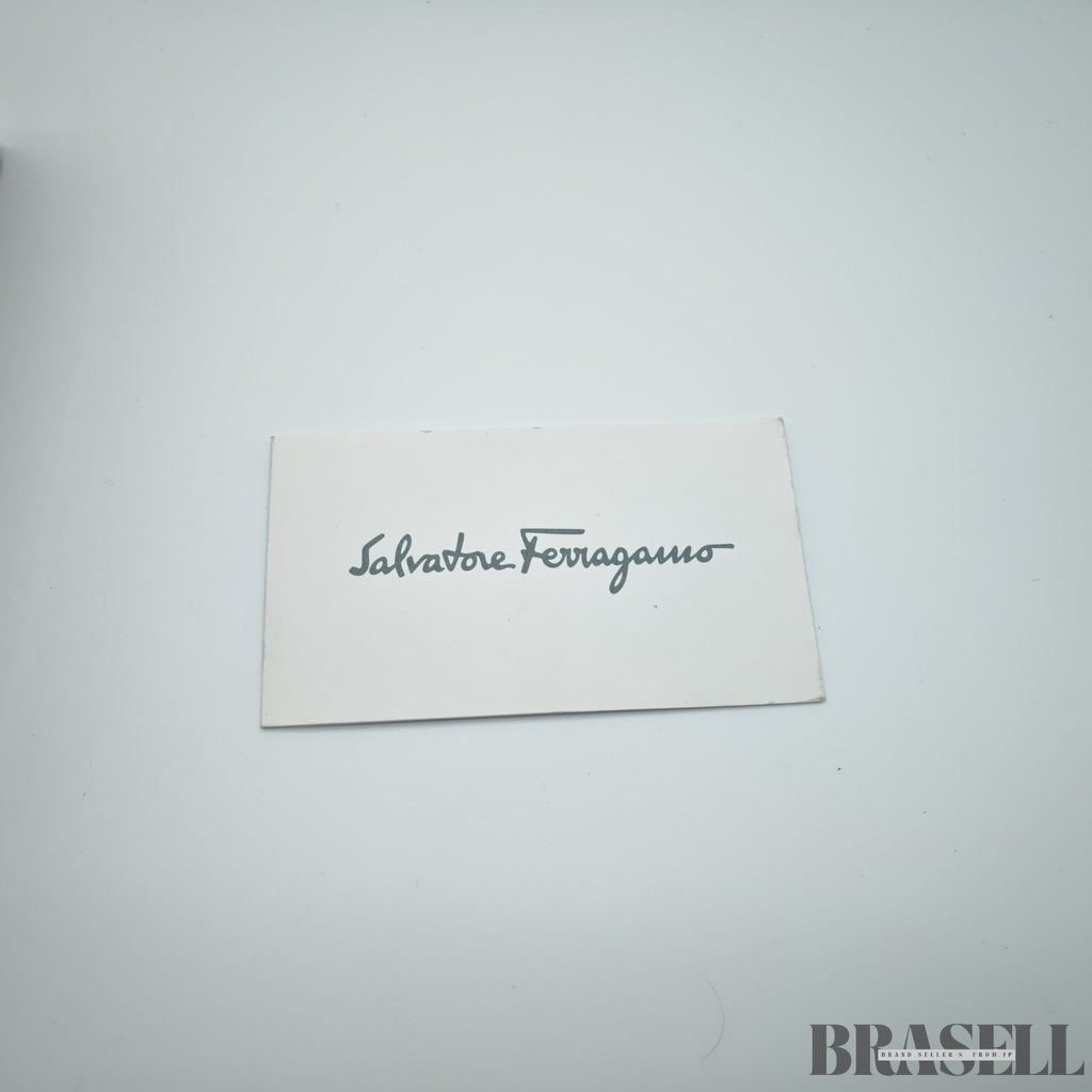 Salvatore Ferragamo Vara Ribbon 22-3054 Embossed Compact Shoulder Bag Black