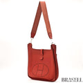 HERMES Evelyne II Shoulder Bag Brown Clemence Leather with Strap