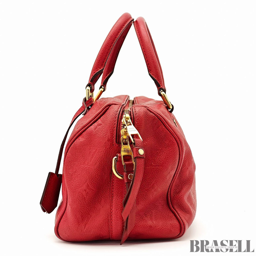 Louis Vuitton Speedy Bandoulière 25 Bag Handbag Monogram Empreinte Red Women’s