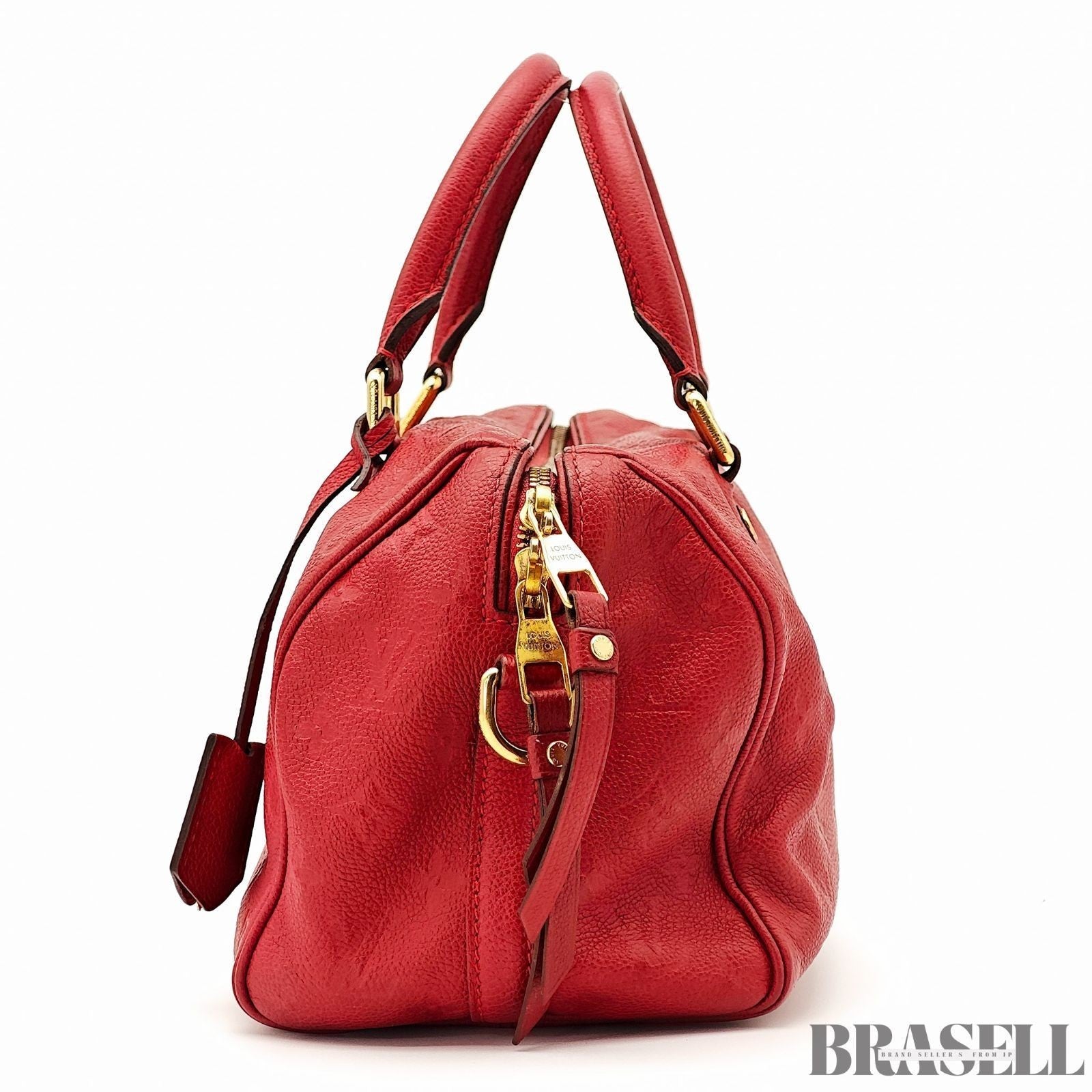 Louis Vuitton Speedy Bandoulière 25 Bag Handbag Monogram Empreinte Red Women’s