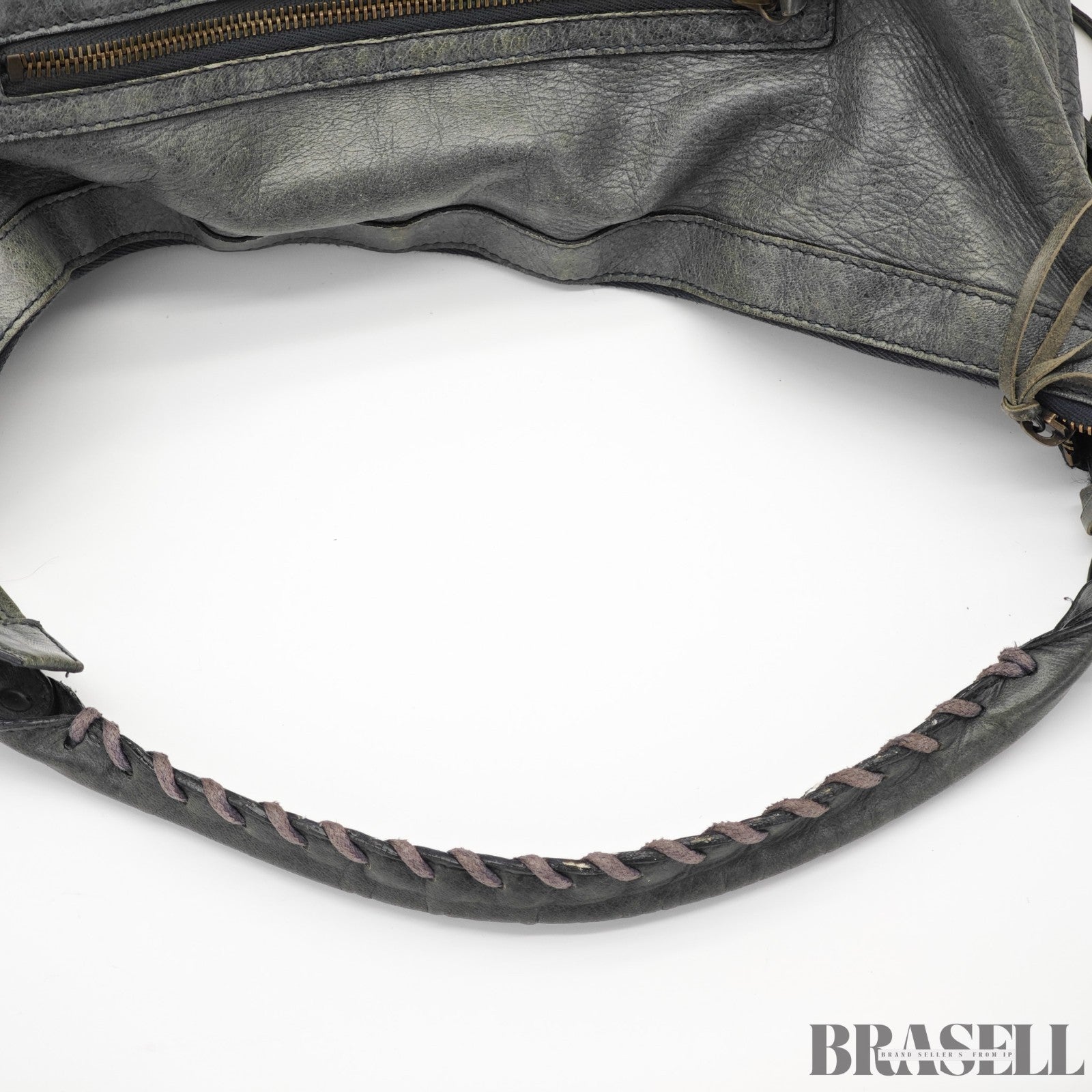 BALENCIAGA The Day Shoulder Bag Leather Hobo Bag Black