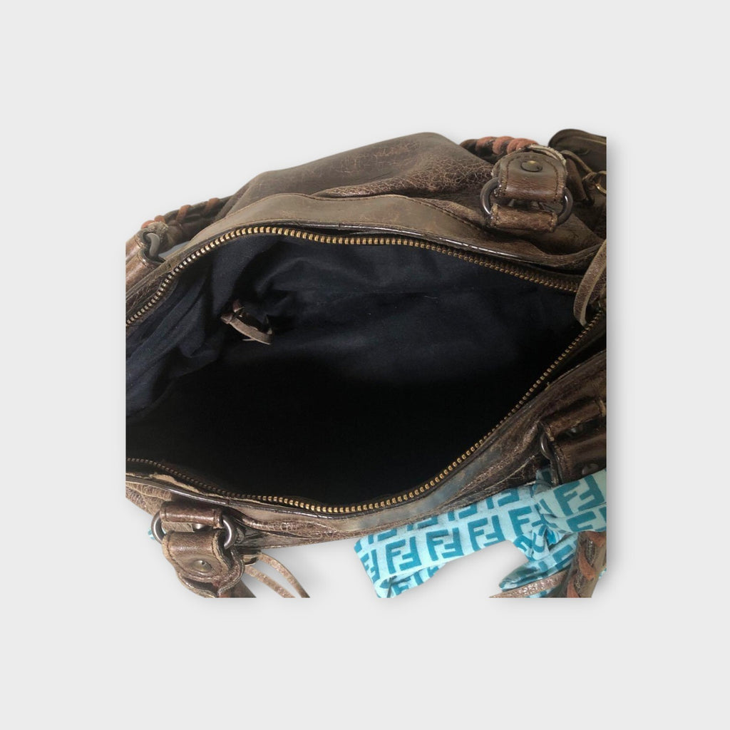 BALENCIAGA  Shoulder bag dark brown leather