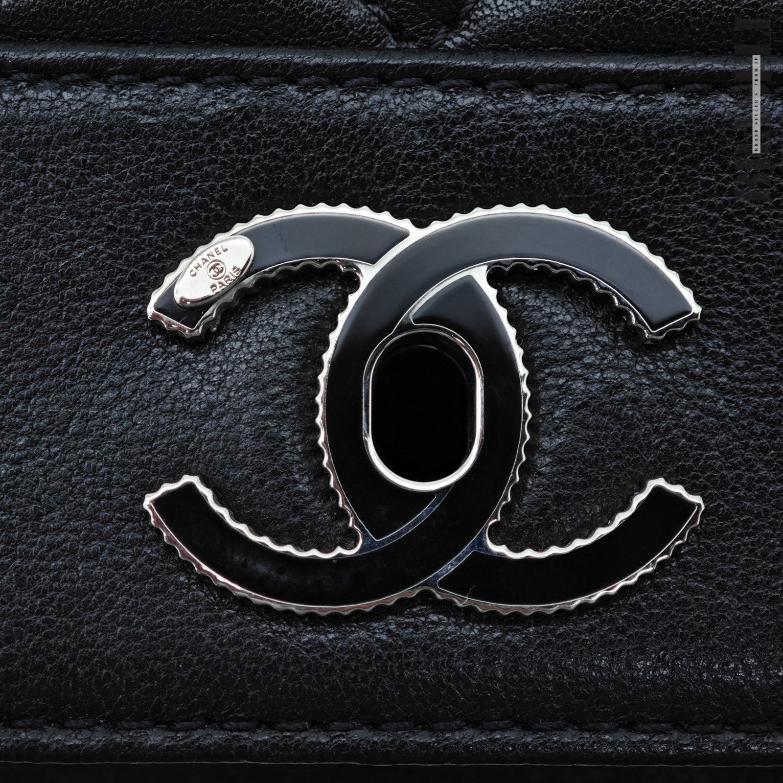CHANEL Mademoiselle Vintage Double Flap W A93083 Chain Shoulder Bag Black