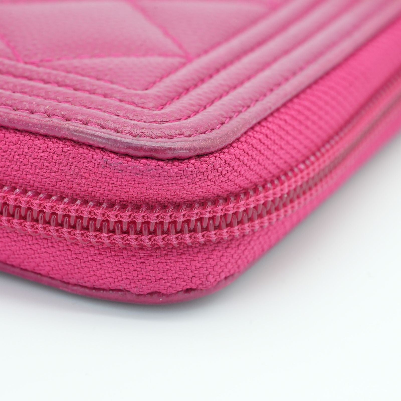 CHANEL Boy Chanel Caviar Leather Long Wallet Pink Women's 23 Series