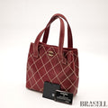 Authentic CHANEL Wild Stitch Tote Bag Handbag Leather Red Magnet Women
