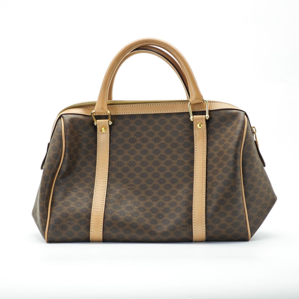 CELINE Macadam Handbag Mini Boston Bag Brown Women's