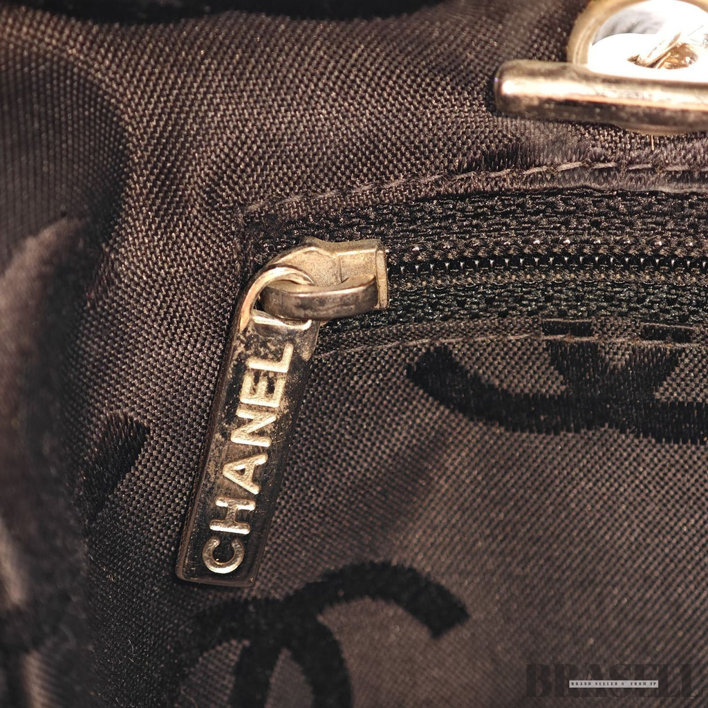 CHANEL Cambon Bowling Bag Handbag Leather Beige Black France Women