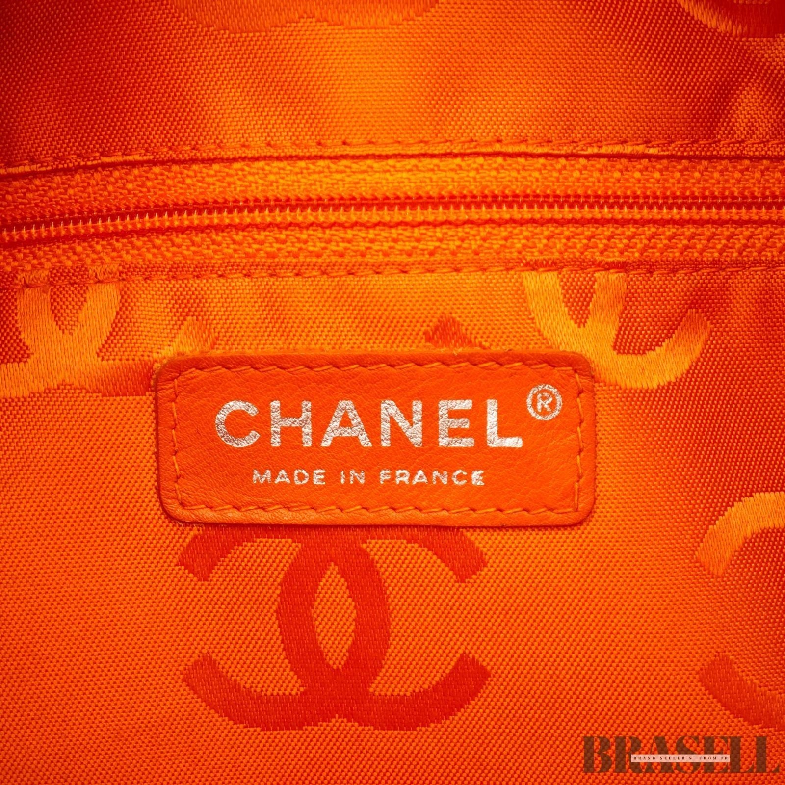 CHANEL Cambon Line Bowling Tote Bag Handbag Leather Beige with Warranty Card