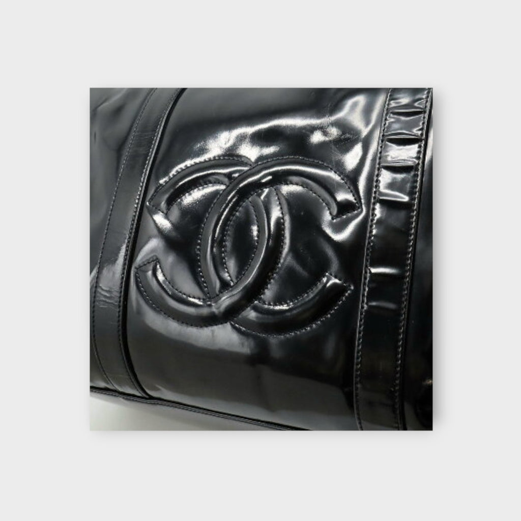 Chanel Coco Mark Boston Bag Black Travel Bag【B】