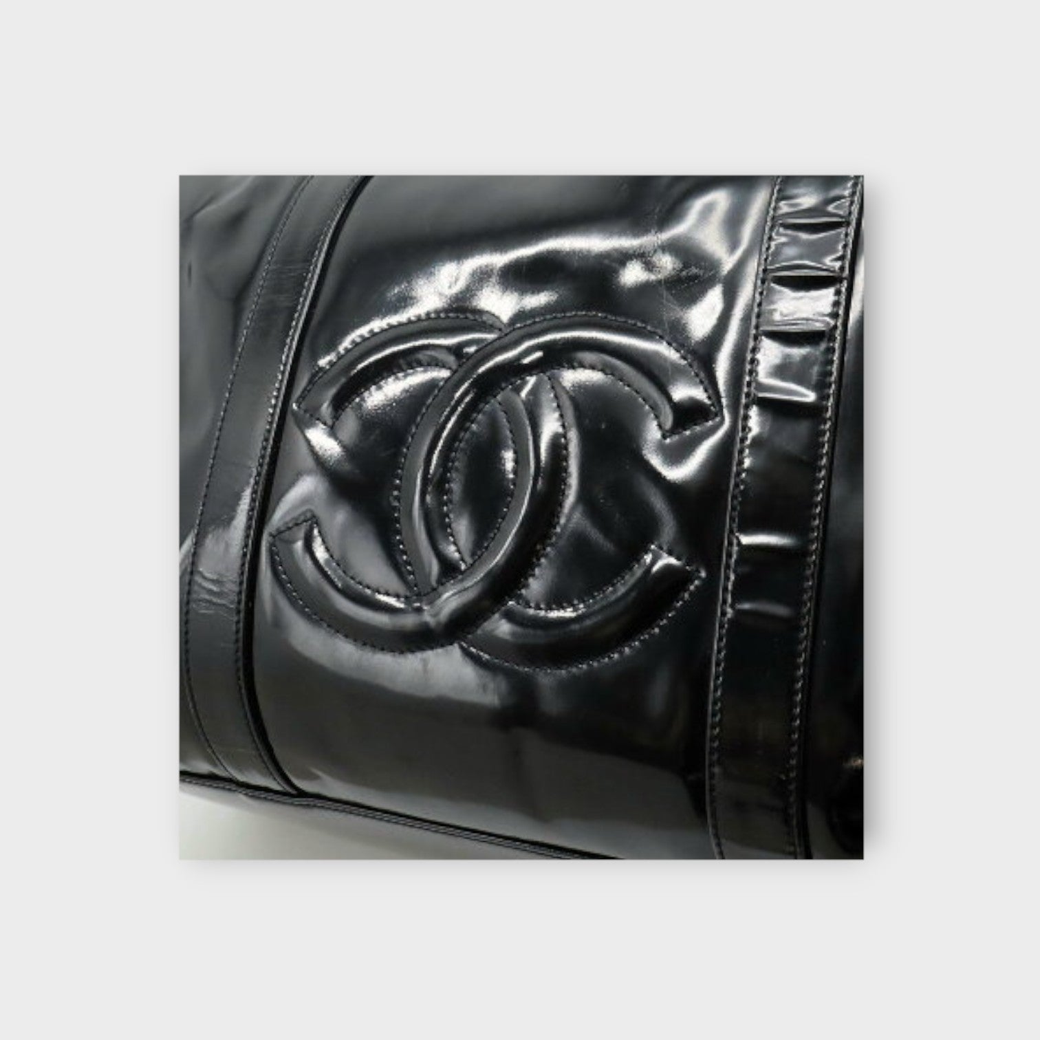 Chanel Coco Mark Boston Bag Black Travel Bag【B】