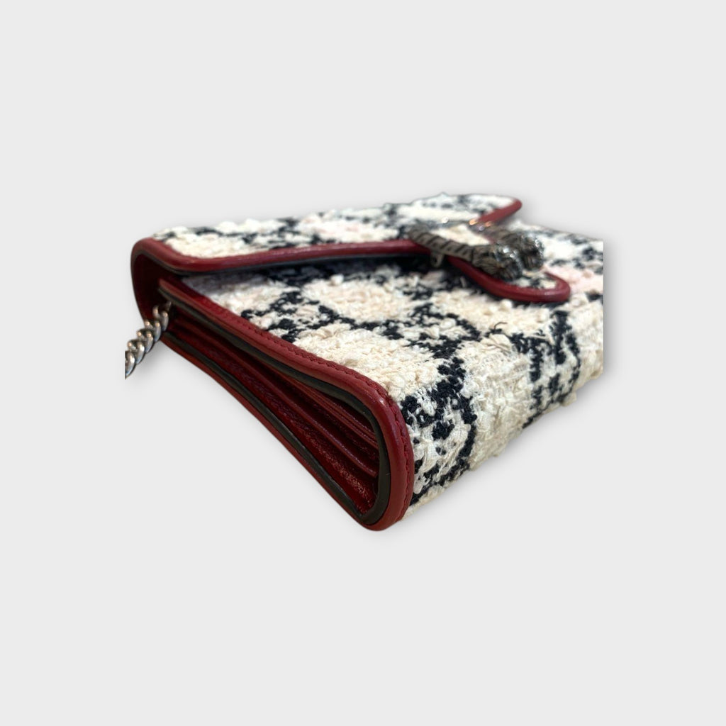 GUCCI Dionysus Tweed Chain Shoulder Wallet