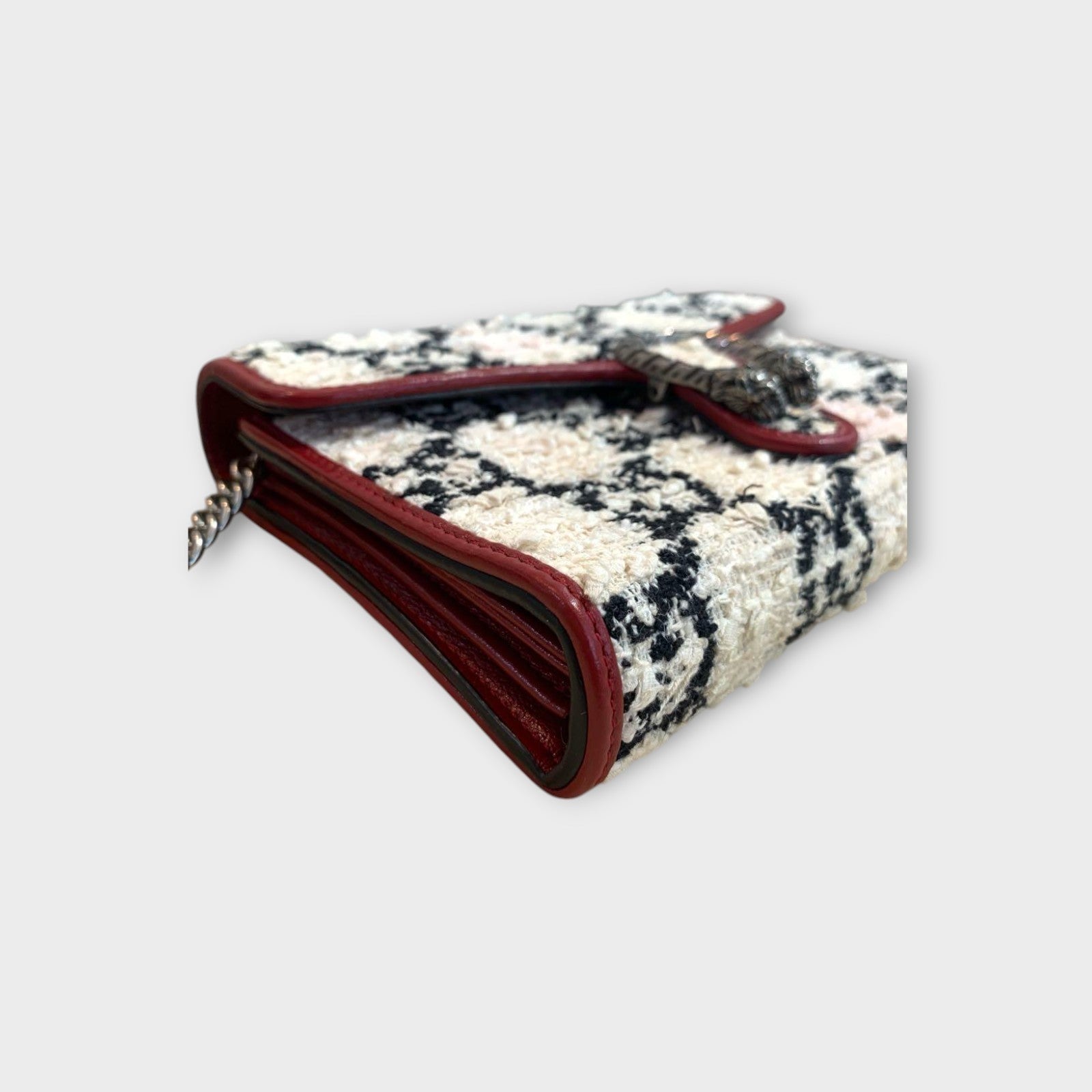 GUCCI Dionysus Tweed Chain Shoulder Wallet