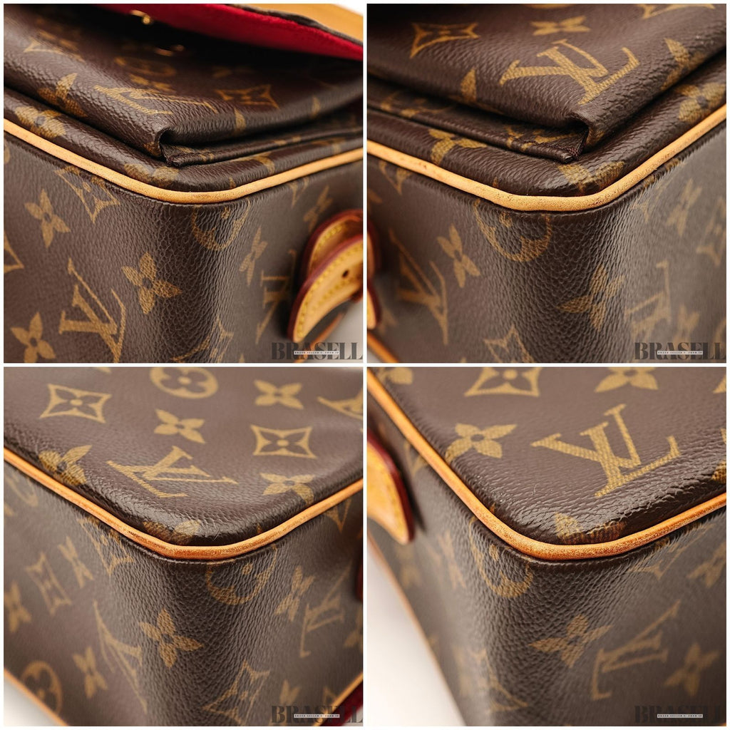 Louis Vuitton Vivacite MM M51164 Bag Handbag Monogram Brown With Box Dust Bag