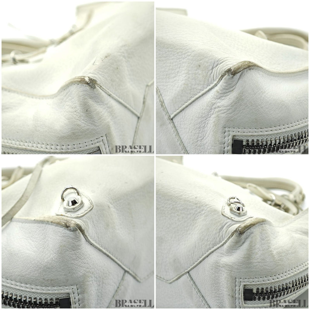 BALENCIAGA 2-Way Handbag Shoulder Bag Paper A4 370926 Ivory Women's