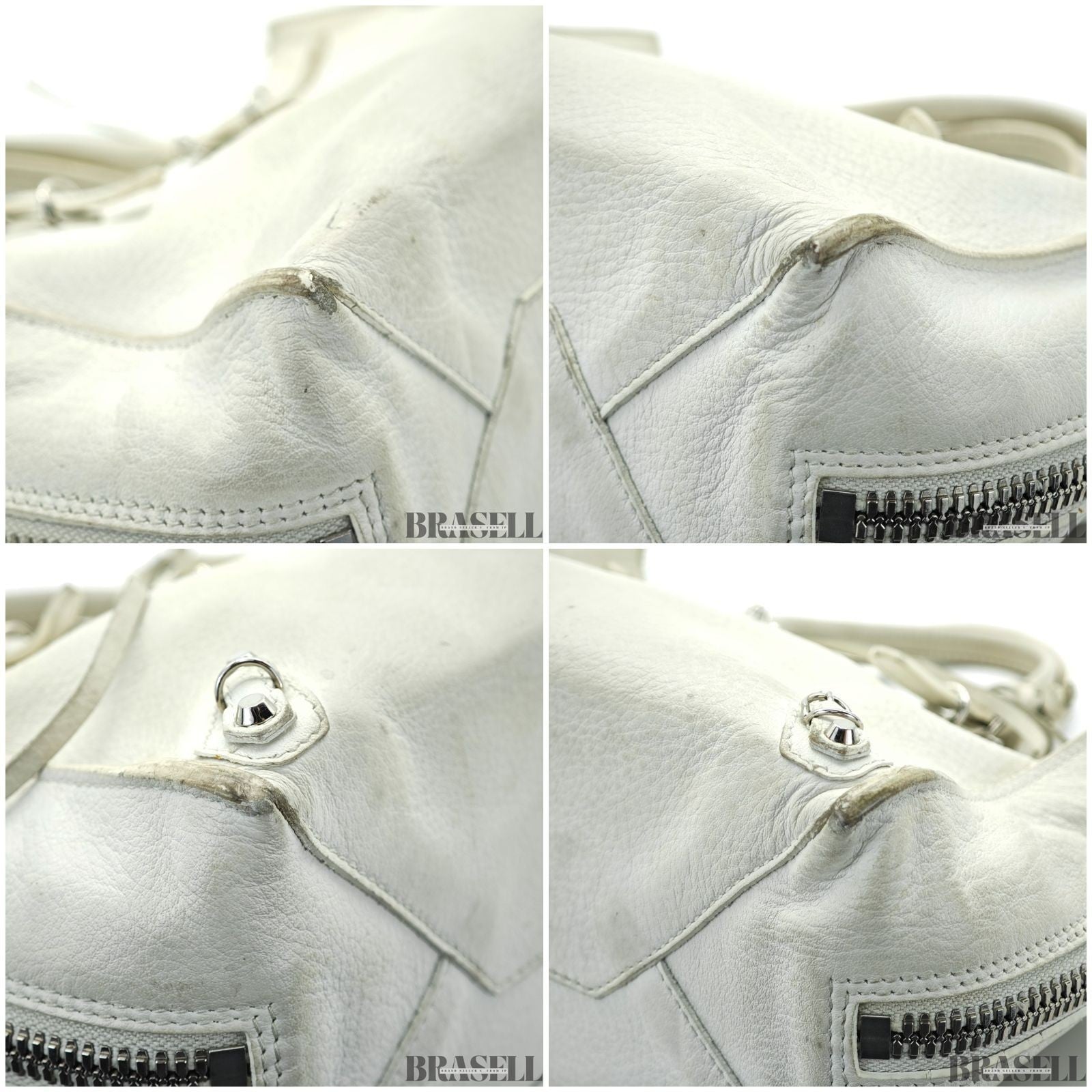 BALENCIAGA 2-Way Handbag Shoulder Bag Paper A4 370926 Ivory Women's