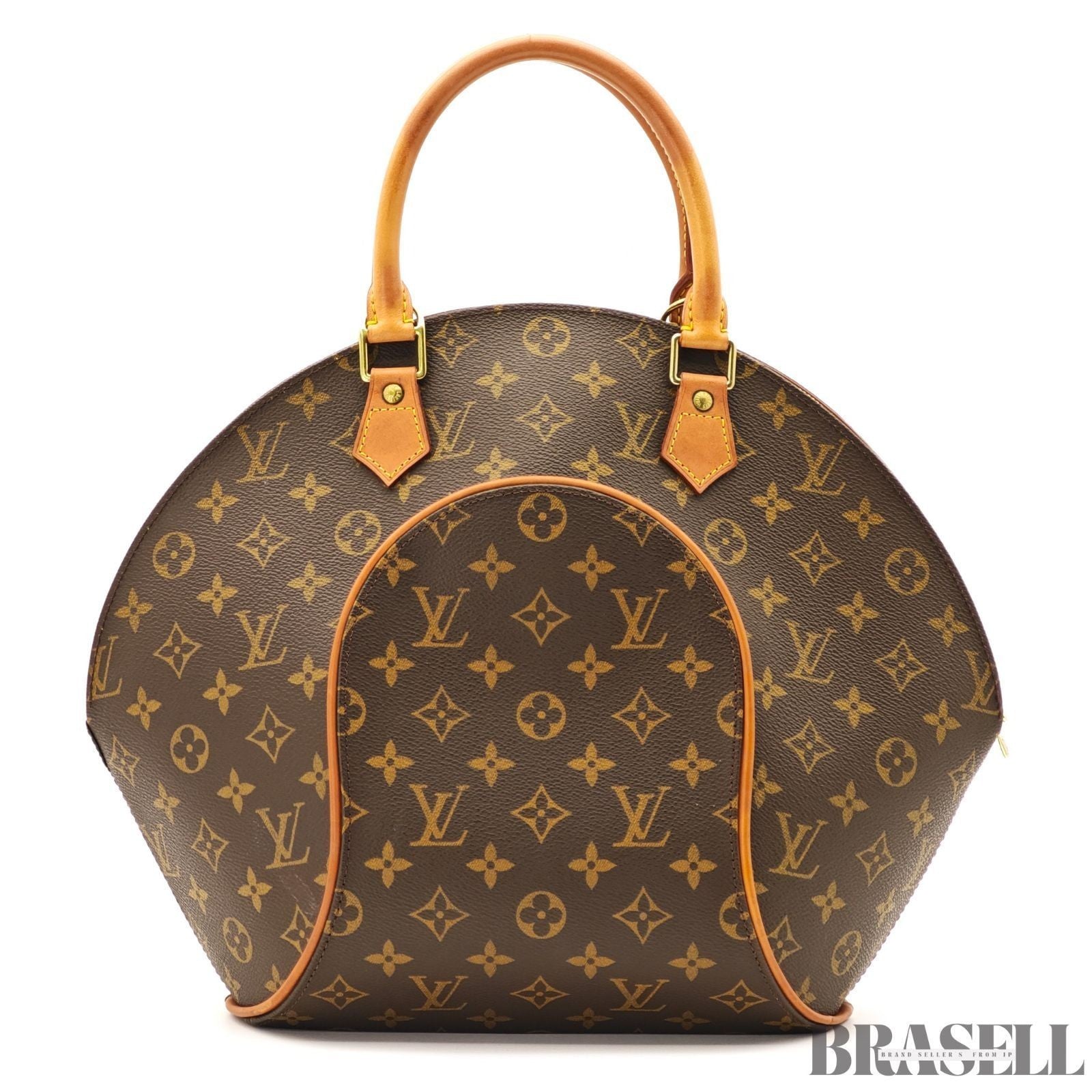 LOUIS VUITTON LV Logo Ellipse MM Hand Bag Monogram Leather Brown M51126 Large