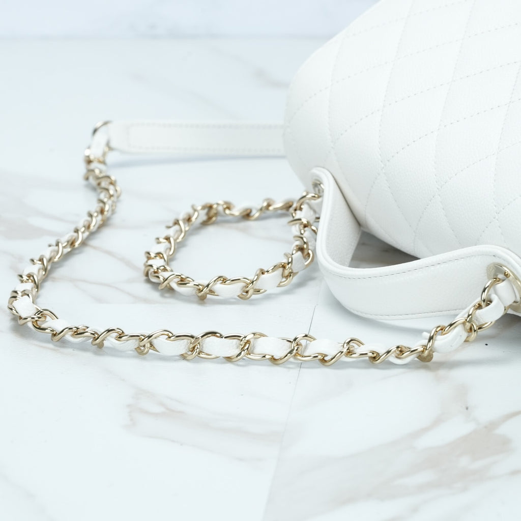 Last Sale CHANEL Matelasse Affinity 2Way Shoulder Bag Caviar calfskin White