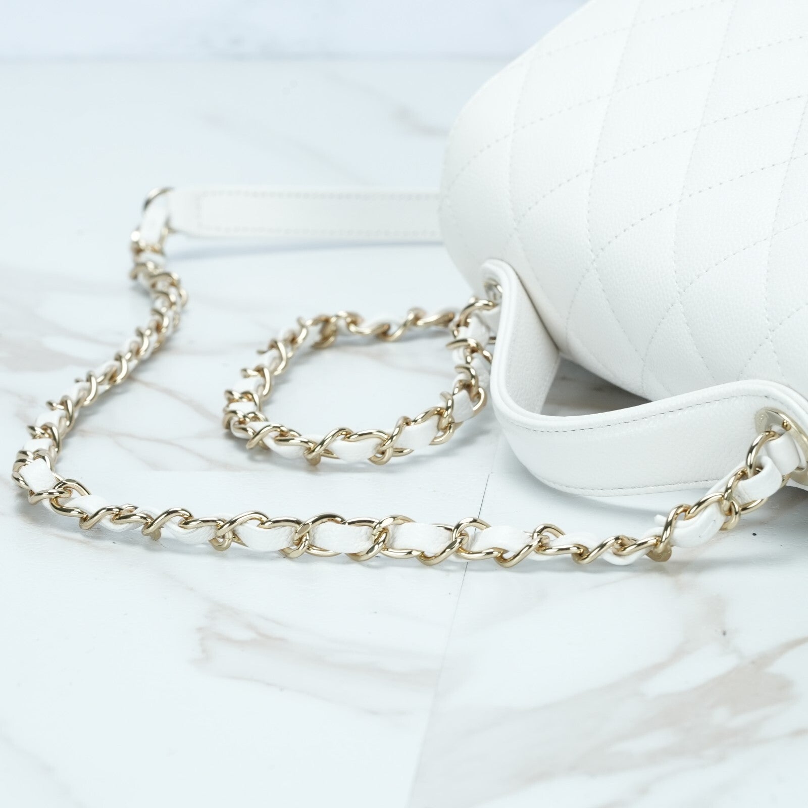 Last Sale CHANEL Matelasse Affinity 2Way Shoulder Bag Caviar calfskin White