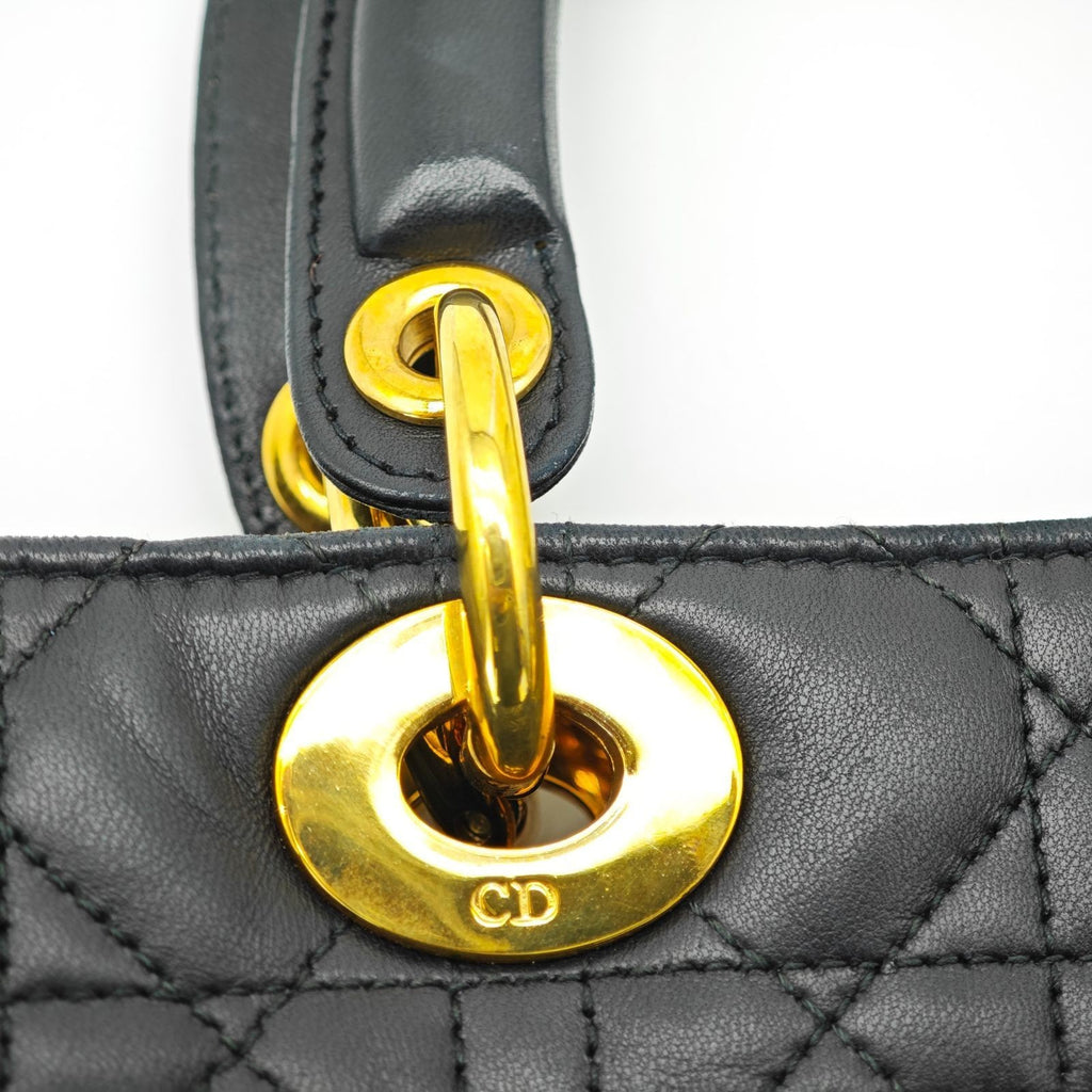 Dior Lady Dior Large 2-Way Bag Lage Black Women's
