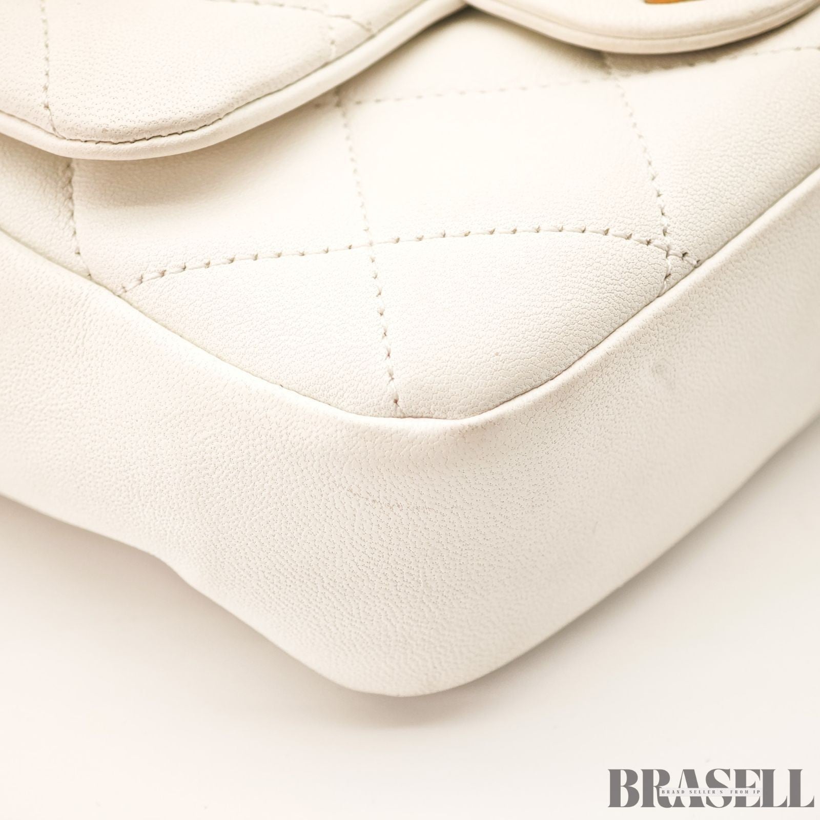 CHANEL Matelassé Top Handle Bag Handbag Shoulder Bag 2Way Lambskin White
