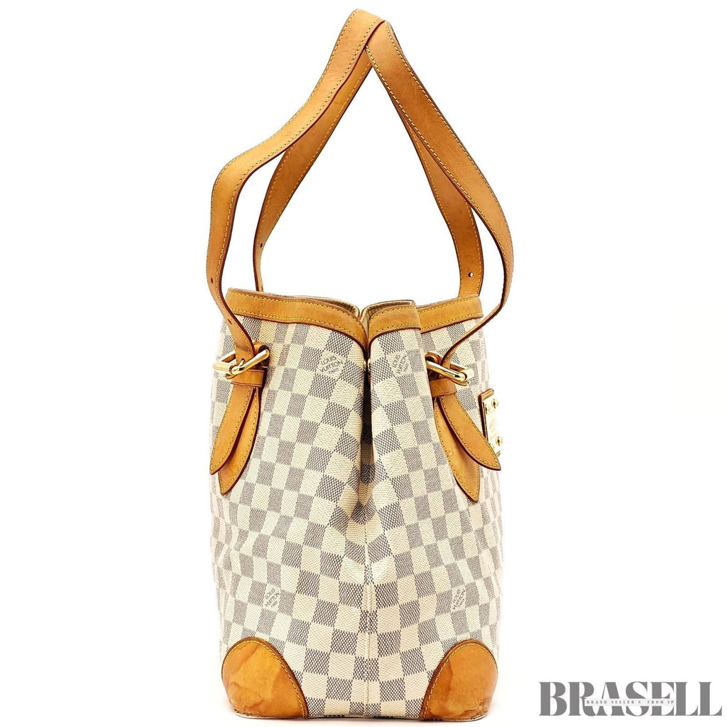 Louis Vuitton Damier Azur Hampstead MM N51206 Tote Bag Large White Brown