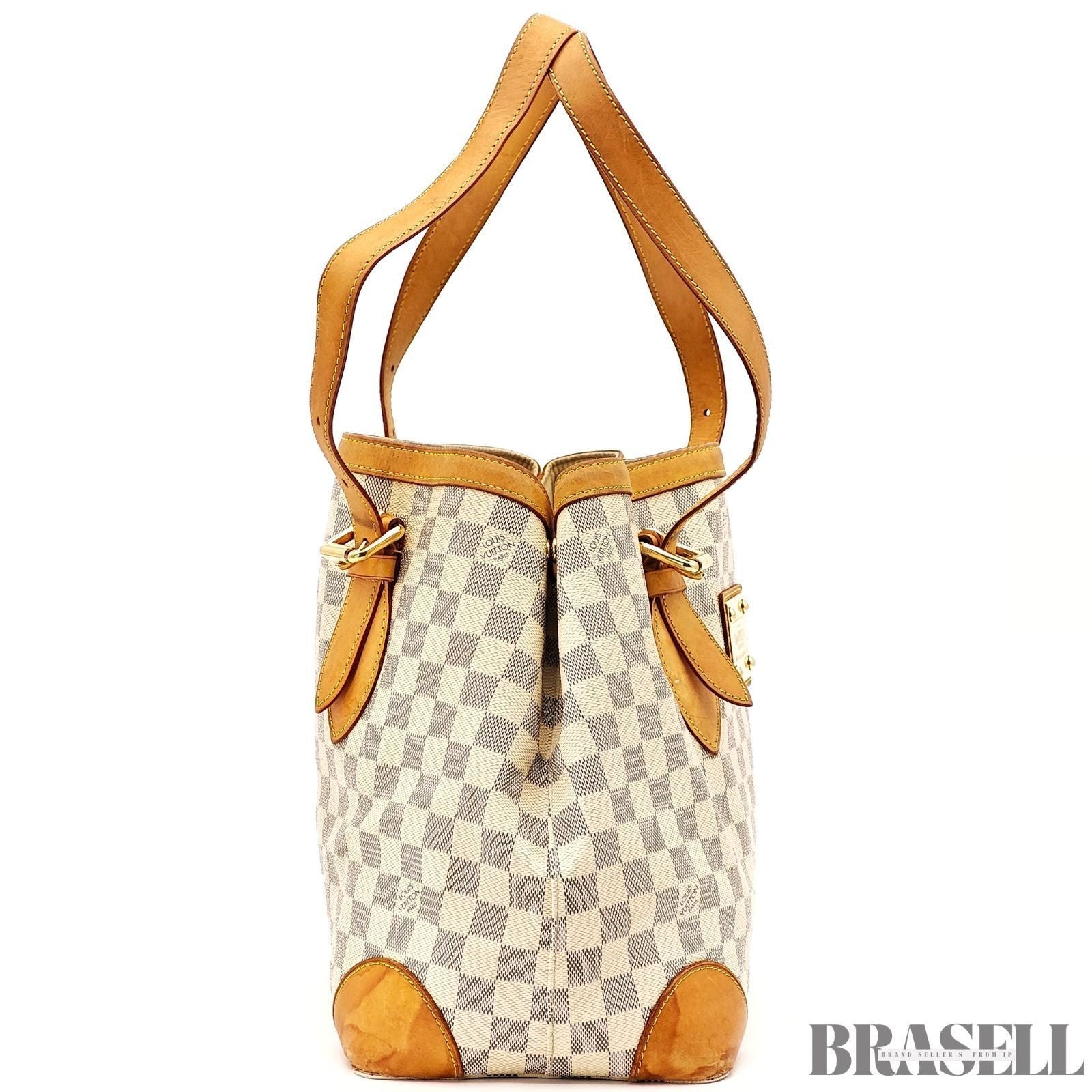 Louis Vuitton Damier Azur Hampstead MM N51206 Tote Bag Large White Brown