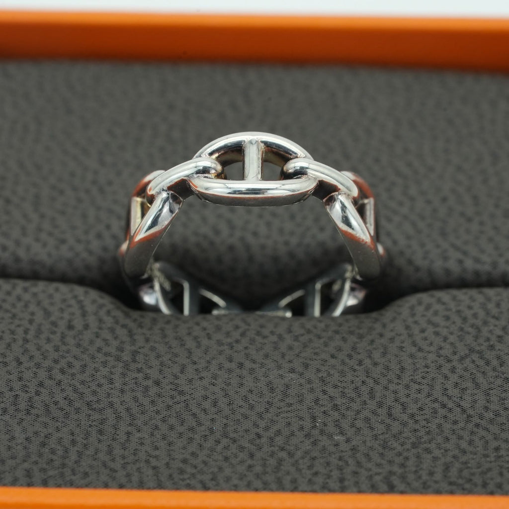 HERMES Anchaîne Chaine d'Ancre Ring Men's Silver SV925 US6