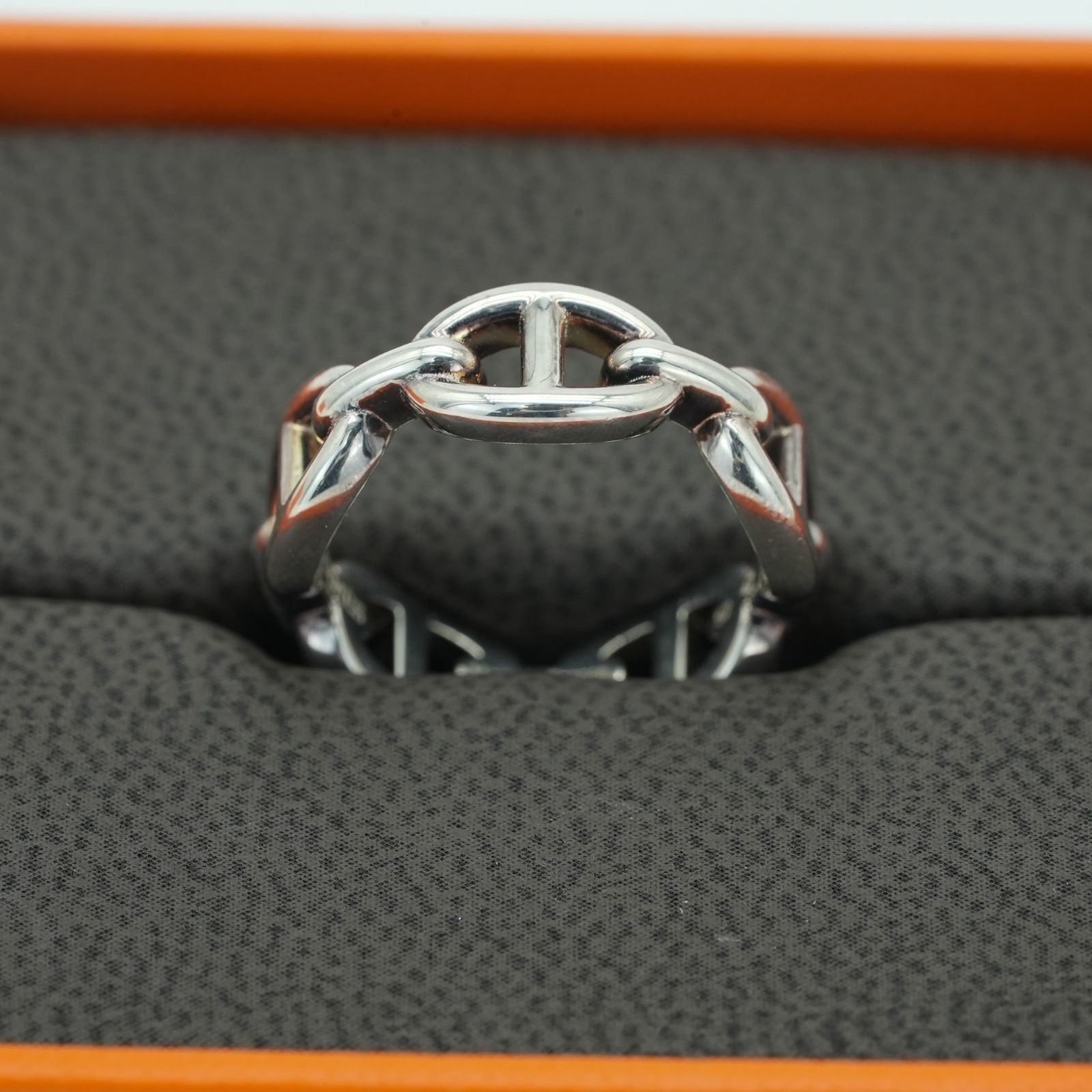 HERMES Anchaîne Chaine d'Ancre Ring Men's Silver SV925 US6