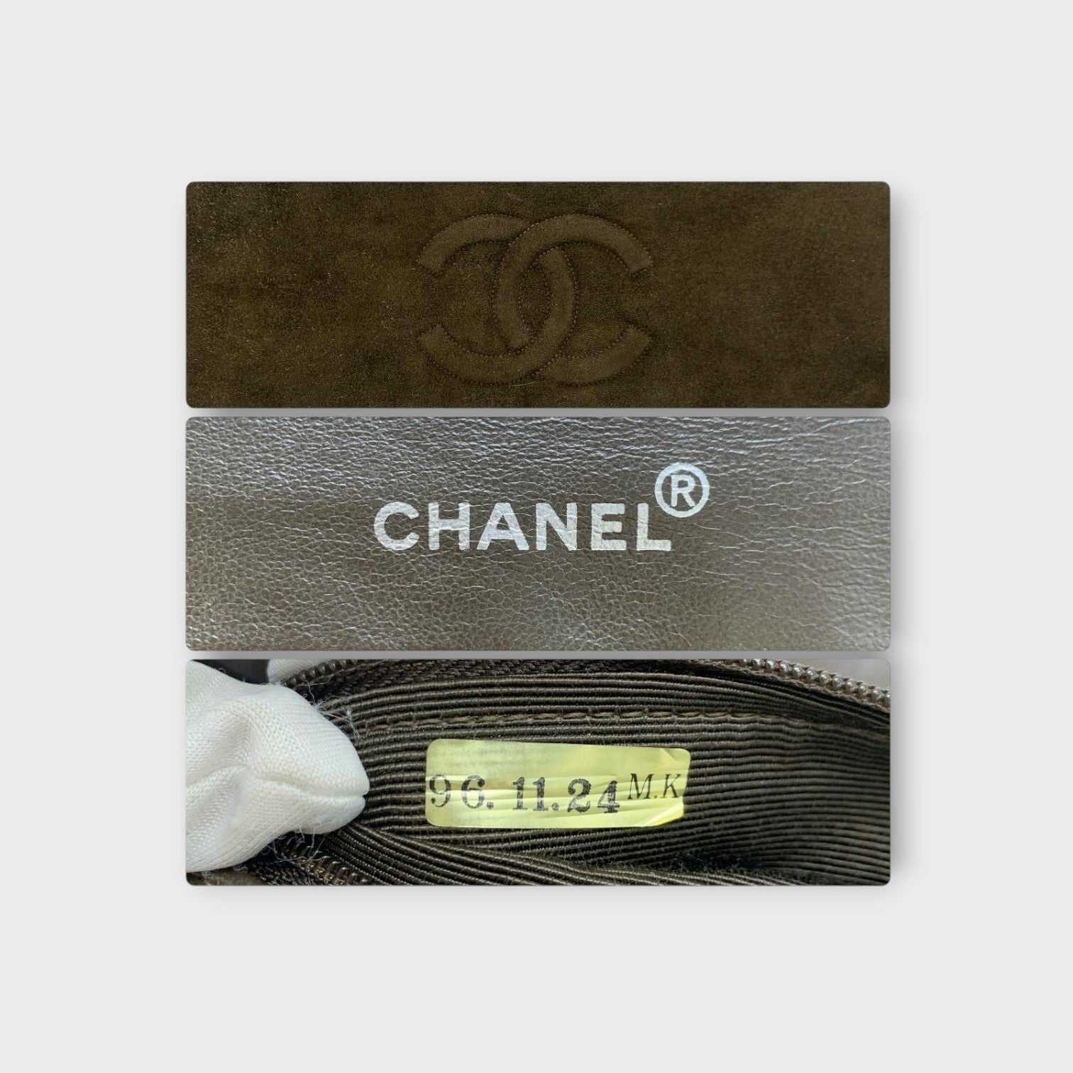 CHANEL Coco Mark Matelassé Suede Chain Shoulder Bag Brown Silver Hardware 【B】