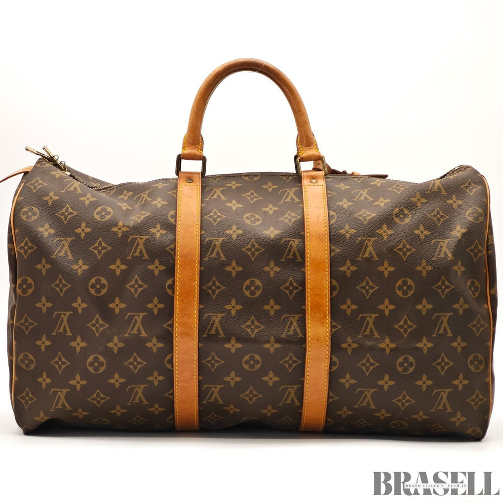 Louis Vuitton Keepall 50 Monogram M41426 Boston Bag Brown With Padlock Key
