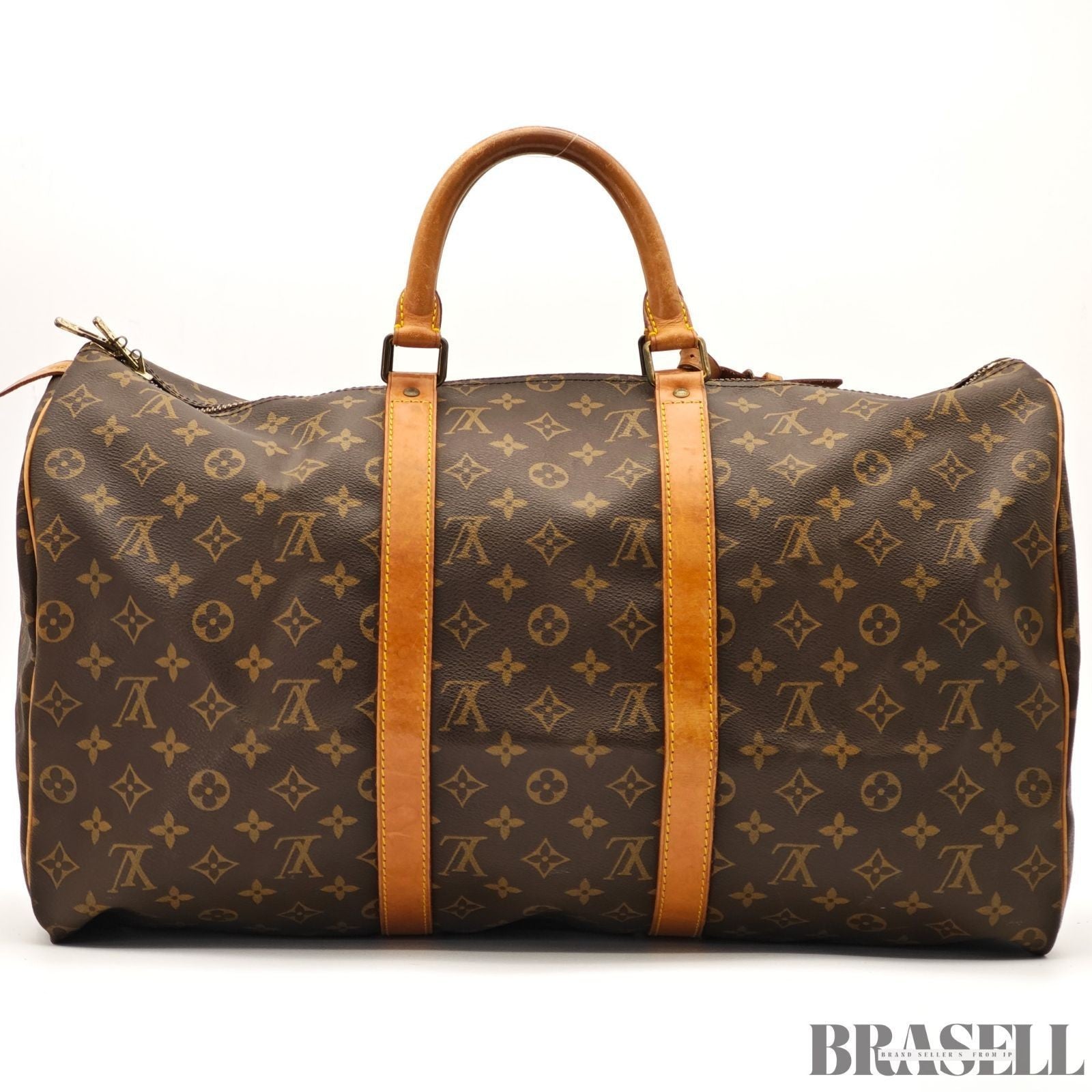 Louis Vuitton Keepall 50 Monogram M41426 Boston Bag Brown With Padlock Key