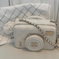 Last Sale CHANEL matelasse lambskin Chein Shoulder 24S White  Crossbody Bag 【SS】