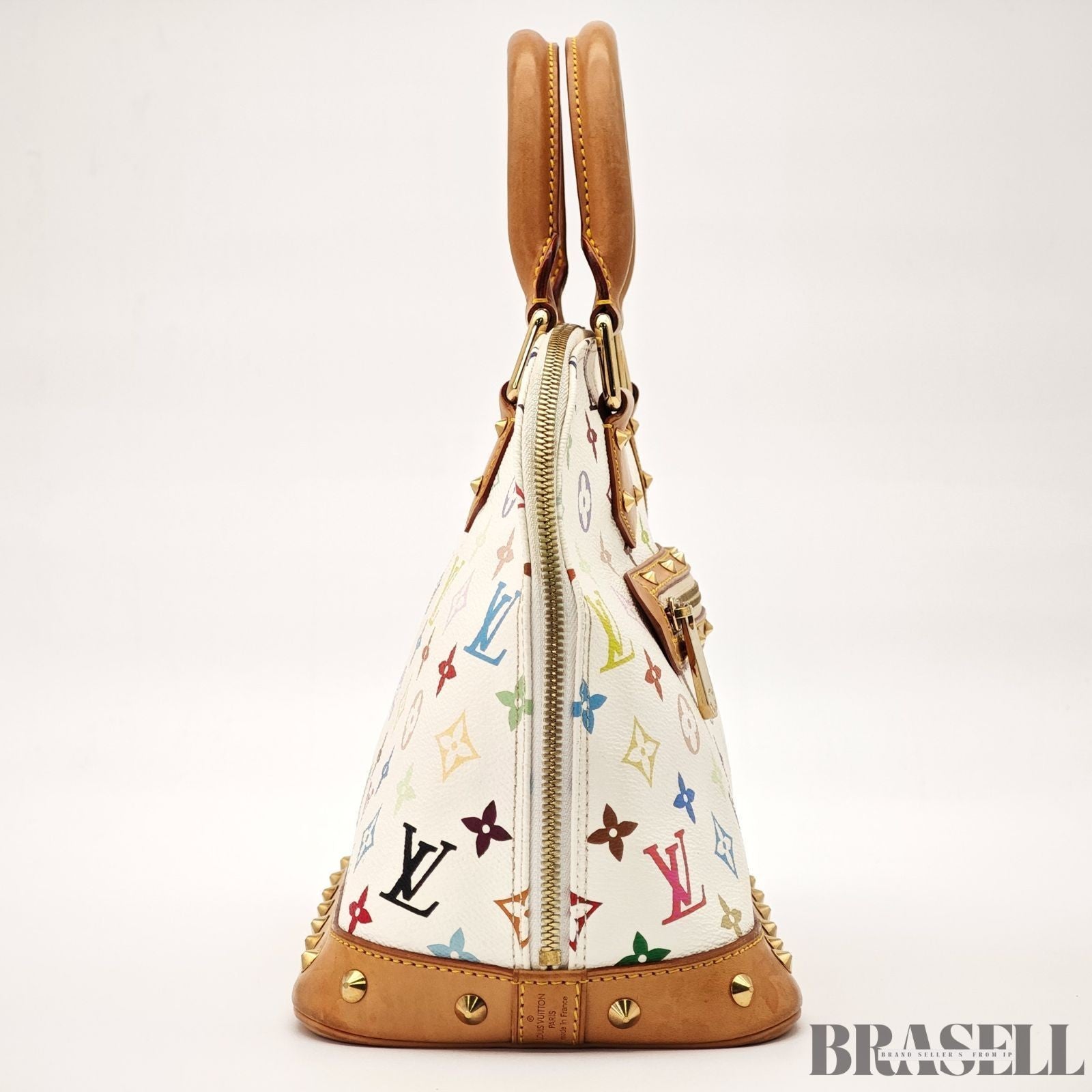 Louis Vuitton Alma Multicolor M92647 Tote Bag Handbag Colorful White Blanc