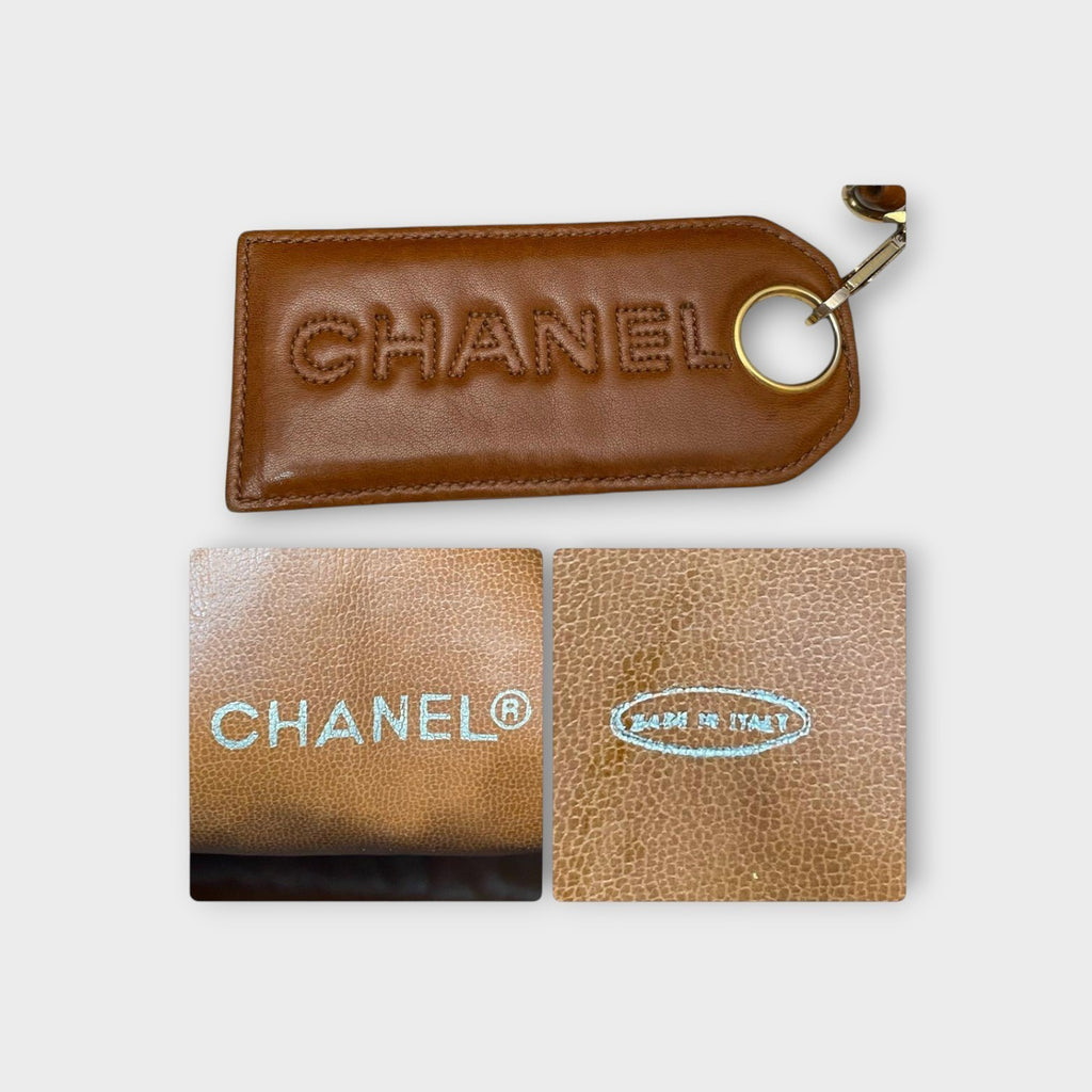 Chanel Matelassé Leather Drawstring Chain Shoulder Tote Bag Brown【B】