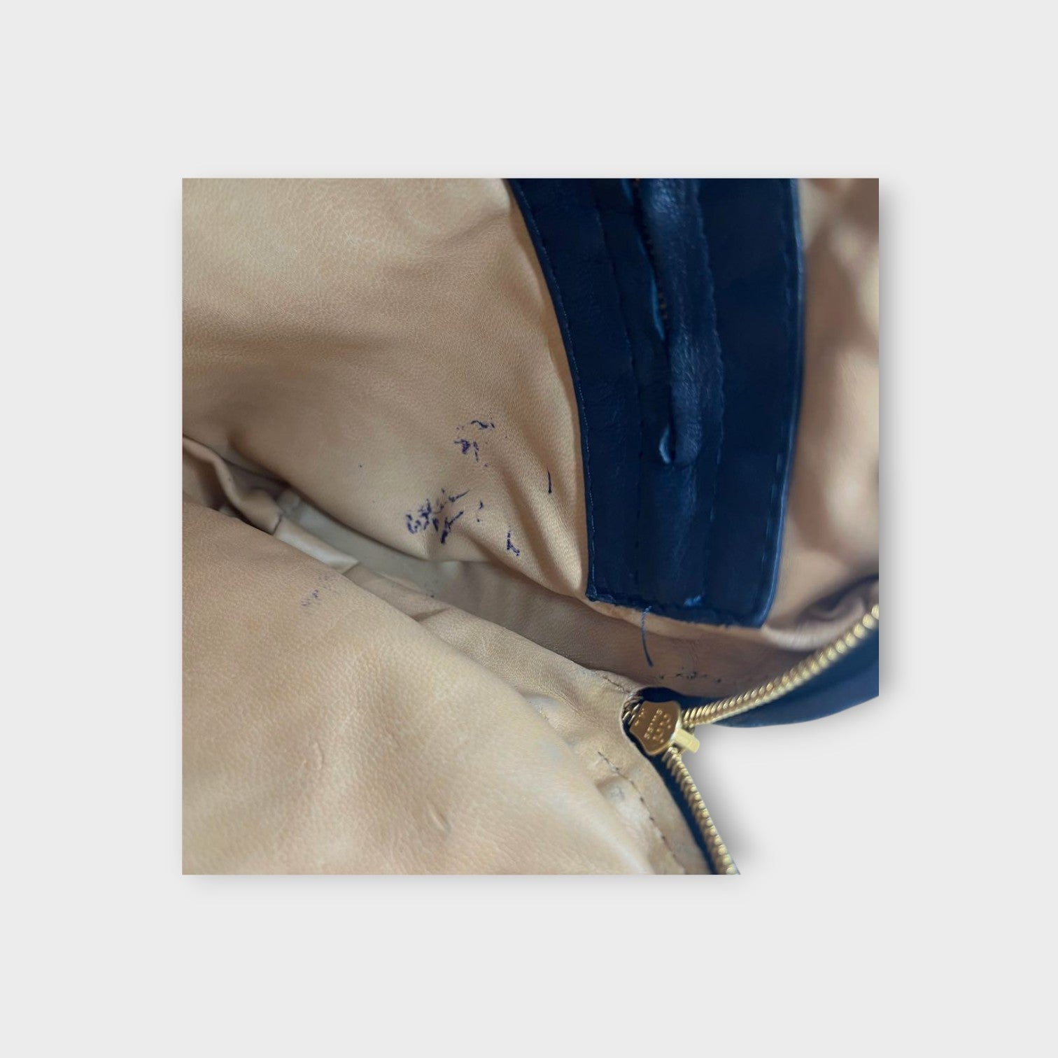 Bottega Veneta Intrecciato Shoulder Bag Fringe Tassel Leather Navy【A】
