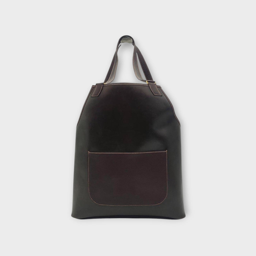 Hermès Jardinière PM Amazonia Rubber Resin Canvas F Stamp Shoulder Bag Black 【A】