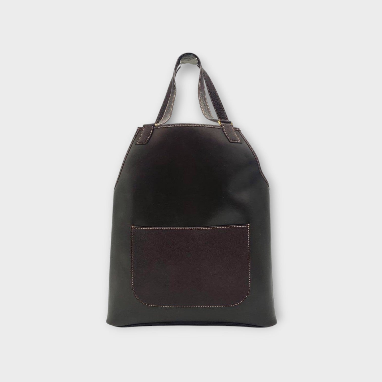 Hermès Jardinière PM Amazonia Rubber Resin Canvas F Stamp Shoulder Bag Black 【A】