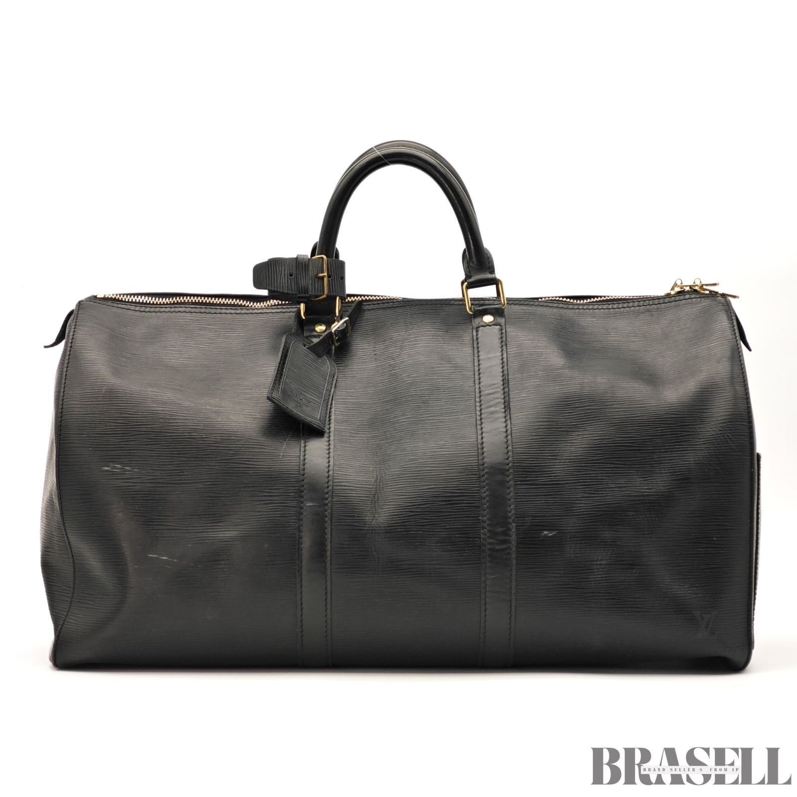 Louis Vuitton Epi Keepall 50 Black Boston Travel Bag Large Leather M42962