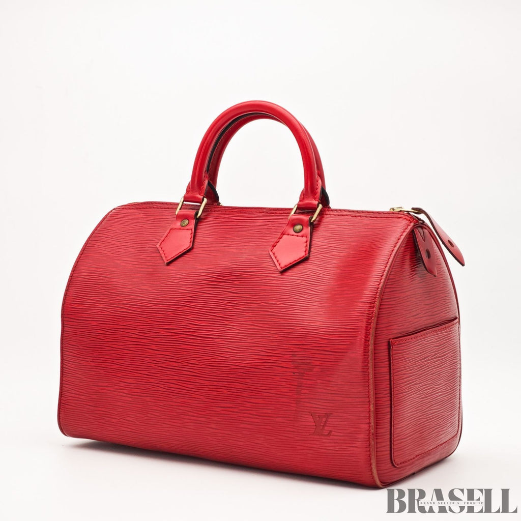 Louis Vuitton Epi Leather Speedy 30 Red Vintage Handbag Mini Boston Bag Women