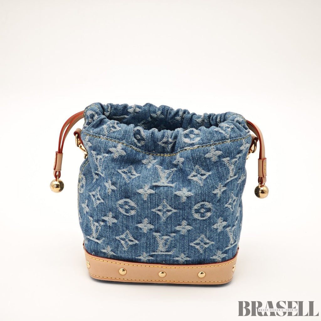 Louis Vuitton Nano Noe M83043 Monogram Denim Blue Cotton w/Dust Bag Strap