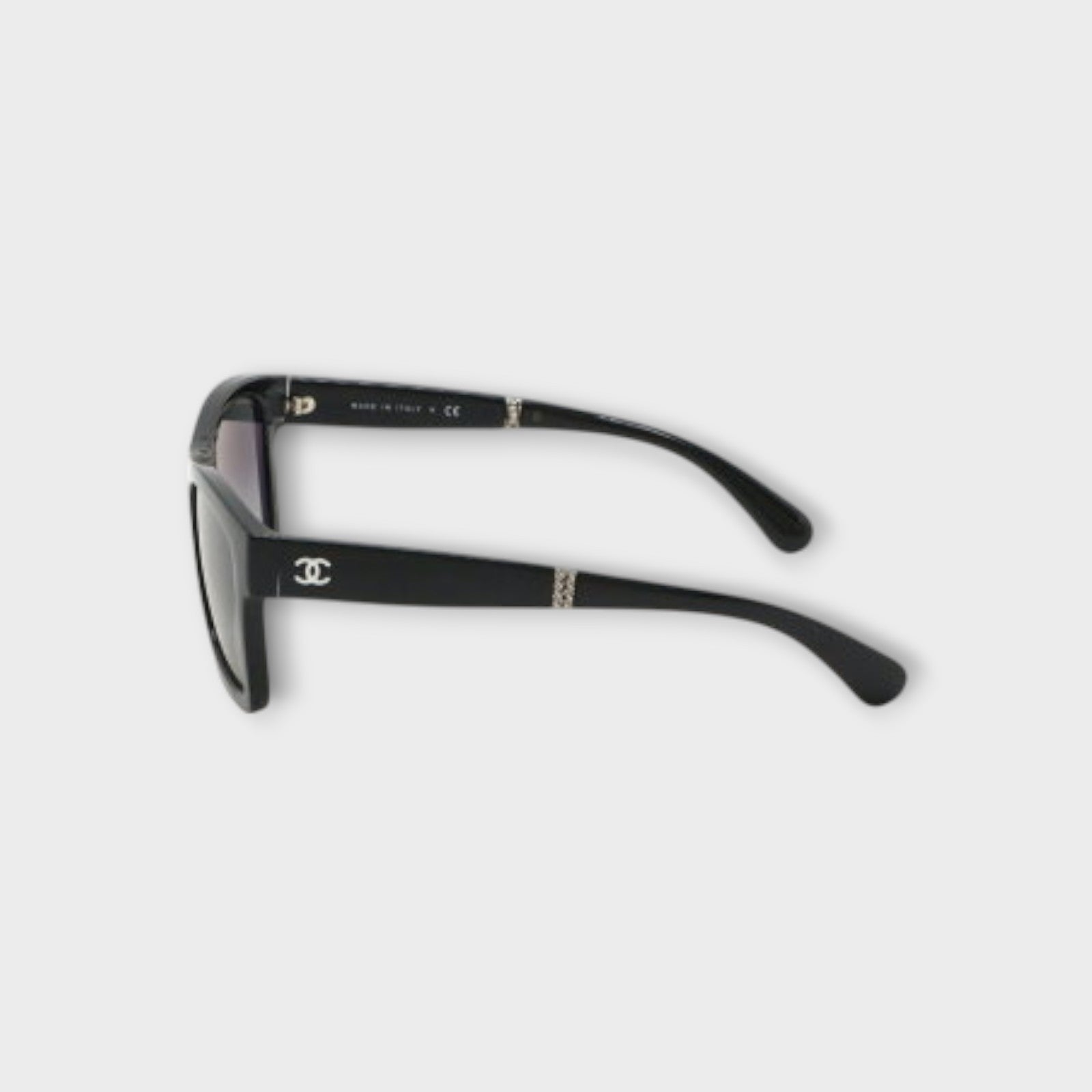 CHANEL Coco Mark Sunglasses Wellington Folding Smoke Gradient Black 53□22 140 60